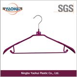 New Style Soaked-Plastics Cloth Hanger with Metal Hook