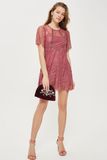 Wholesale Fashion Velvet Trim Lace Flippy Mini Sexy Dresses