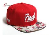 Floral Bill Snapabck Hat with Customized Magic Tape Adjustbale