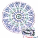 Microfiber Printed Mandala Towel with Tassels