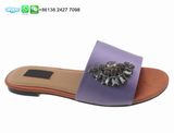 New Women Girls Pinapple Satin Slide Flat Sandal Shoes