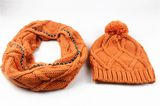 Mens Unisex Winter Warm Customerized Scarf Beanie Set Cable Knitted Scarf (SK171S)