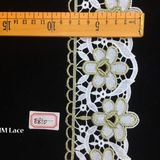 8cm Asstd Cream Vintage Gold Lace Ribbon for Decorating, DIY, Floral Designing & Crafts Hme810