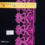 9.5cm Guangzhou Decorative Trimmings Laces, Pink Trimming Border Laces Hme801