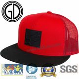 2018 Popular Custom 3D Embroidery Logos on Trucker Mesh Cap with Flat Peak Brim