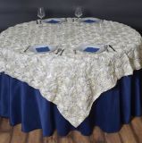 Satin Rosette Table Overlay for Wedding Tablecoth Decoration