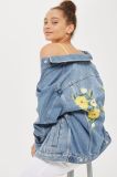 Hot Sale Styles Moto Floral & Stud Embroideried Women Denim Jackets