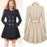 Women's Classic Double-Breasted Slimming Casual Long Trench Coat