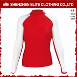 White and Red Long Sleeve Cheap Rashguards for Women (ELTRGI-48)