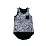 Mens Fashion Printed Vest with Raw Edge