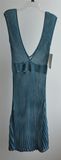 Long Sleeveless Opean Striped Knit Cardigan for Ladies