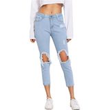 Ladies Fashion Jeans Ripped Cotton Jean Pants for Women