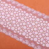 Fashion Elastic Lace Fabric with Flower Design Good Quality White Stretch Lace