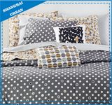 6 Piece Gray Dots Printed Polyester Comforter Set