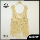 Ladies Crochet Tank Top with Fringe Hem