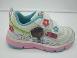 Baby Soft Outsole Sport Shoes with Flowers in Upper and Magic Tape