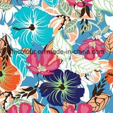 Fashion Floral Printed 80%Nylon 20%Spandex Warp Knitted Fabric for Ladies Swimwear