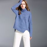 2018 New Design Ladies Turtleneck Pullover Sweaters Fashion Oversize