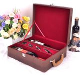 Luxury Crocodile Leather Wine Set Colleciton Box