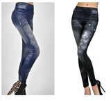 Cheap Seamless Blue Jean Pants Leggings