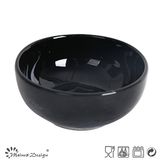 Shiny Black Stoneware Ceramic Bowl