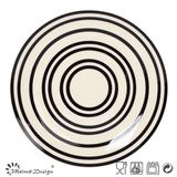 Cheap Price Black Strip Hand Painting Salad Plate