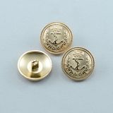 Custom Anchor Logo Light Gold Zinc Alloy Shank Button