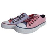 Lovely Pink/Blue Canvas Shoes From China Footwear Supplier with Lace