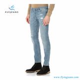Fashion Stonewashed Skinny Denim Jeans with Shredded Holes for Men by Fly Jeans