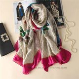 BSCI Factory Wholesale Silk Imitation S Printed Fashion Scarf (HW17)