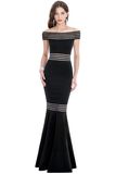 Black Evening Dress with Sleeveless Gauze Long Party Dress