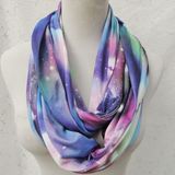 Women's Stary Night Outer Space Printing Super Soft Woven Scaf Loop Snood (SW134)