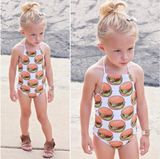 Lovely Baby Girl Child Swim Wear Cookie Print Child Swimwear