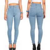 High Waist Women Cotton Jean Pants Stretch Denim Jeans