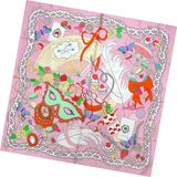 Lady Fashion Printed Square Silk Scarf (HC009-1)