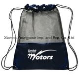 Promotional Custom Black Nylon Mesh Gym Sack Drawstring Backpack Bags