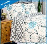 Vintage White Floral Printed Polyester Quilt Set