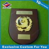 3D Gold Metal Medallion Wooden Shield Europe Plaque Trophy