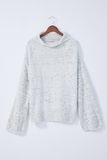 Women Sweater Chenille Yarn for Winter White and Black Blended