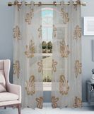 Printed Voile Grommet Panel Window Curtain (HR14WT057)