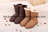 Classic Sheepskin Winter Women Boots with Single Button Chestnut