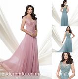 New Mother of The Bride Dress Chiffon Ruched Back Zipper Full Length A Line Bridal Evening Dress B37