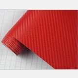 Red Color 1.52X30m Car Decorative Vinyl Film 3D Carbon Fiber