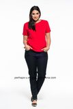 Fashion Womens Cotton T-Shirt with Satin Bound on Neck