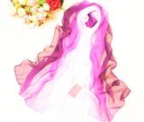 Hand Painting Color Matching Georgette Long Scarf