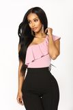 Women One Shoulder Bodysuit Tops with Slip Fashion Bodysuit Tops