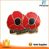 Soft Enamel Poppy Metal Enamel Badge