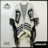 Women Special Design Fringe Fur Poncho Sweater