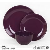 18PCS Stoneware Purple Color Glaze Dinner Set