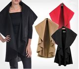 2015 Fashion 3 Colors Winter Wool Poncho (14322)